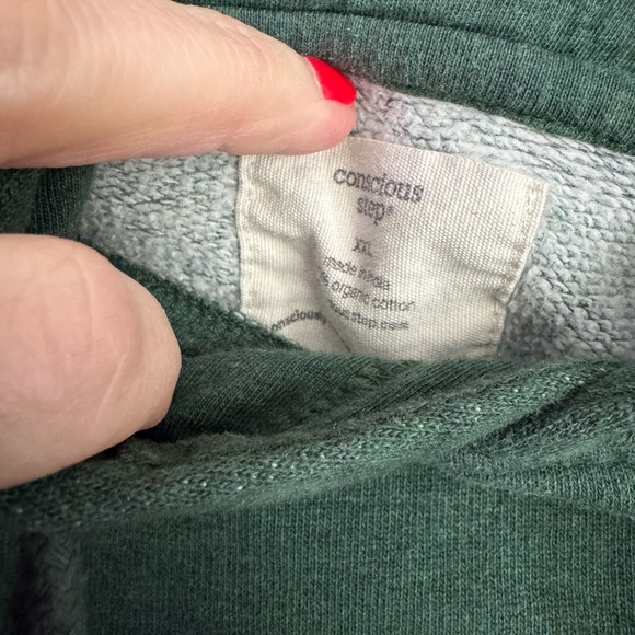 Conscious Steps Forest Green Women’s Hoodie Sweater - Picture 3 of 5